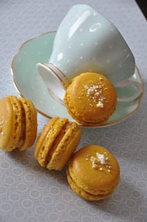 Salted Caramel Popcorn Macarons