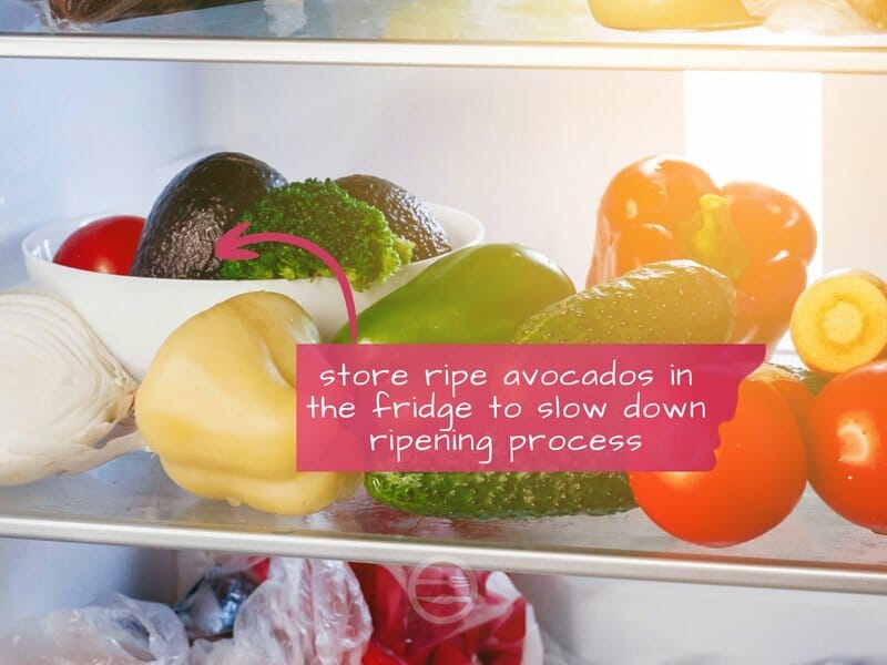 avocado in fridge