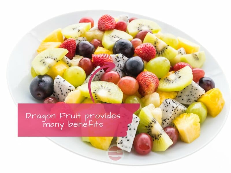 fruit salad with dragon fruit cubes benefits