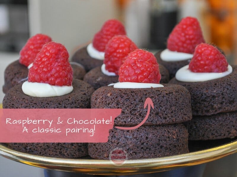 Chocolate cakes with Raspberries