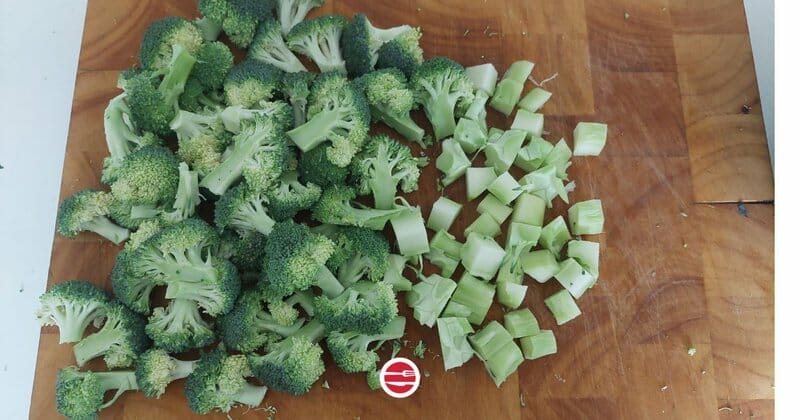 Chop your cleaned broccoli to required size for cooking