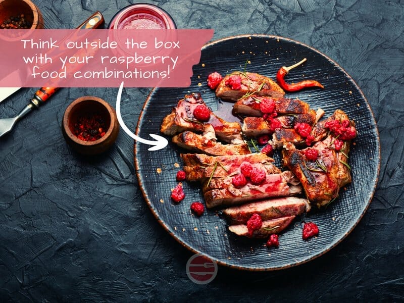 Steak with raspberry sauce